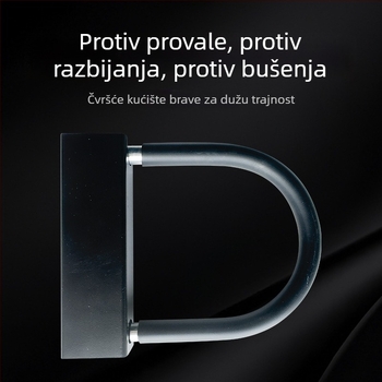 U-oblika brava s pametnim alarmom za bicikle i električna vozila (Model: Smart alarm U-shaped lock; Materijal: Solid alloy steel; Opseg primjene: bicikli/električna vozila/motocikli; Težina: 750 g)