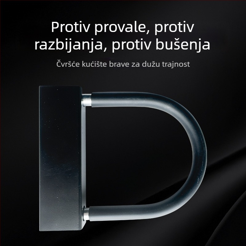 U-oblika brava s pametnim alarmom za bicikle i električna vozila (Model: Smart alarm U-shaped lock; Materijal: Solid alloy steel; Opseg primjene: bicikli/električna vozila/motocikli; Težina: 750 g)