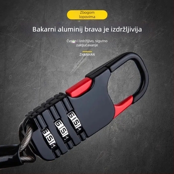 Pengyi Digitalni čelični kabel zaključavanje FDMMSUO za bicikl i kacigu – moderan minimalistički dizajn
