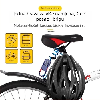 Pengyi Digitalni čelični kabel zaključavanje FDMMSUO za bicikl i kacigu – moderan minimalistički dizajn