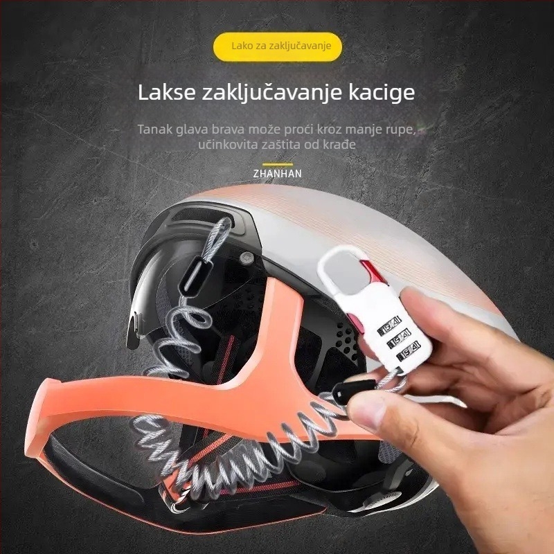 Pengyi Digitalni čelični kabel zaključavanje FDMMSUO za bicikl i kacigu – moderan minimalistički dizajn