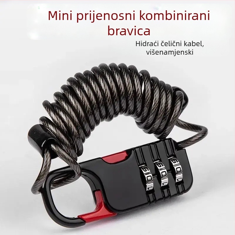 Pengyi Digitalni čelični kabel zaključavanje FDMMSUO za bicikl i kacigu – moderan minimalistički dizajn