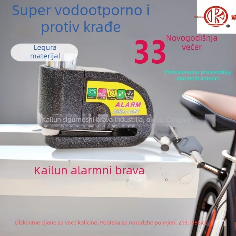 LK603 Aluminijski disk blok s visokim alarmom – vodootporan, 320 g, za motocikle, bicikle i skutere