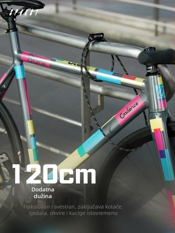 SPAKCT&ULAC Kabl za bicikl s lozinkom, otporan na prerezivanje, ogrebotine, provalu i koroziju, čelični kabel promjera 6 mm, duljina 120 cm, nosivost 162 kg