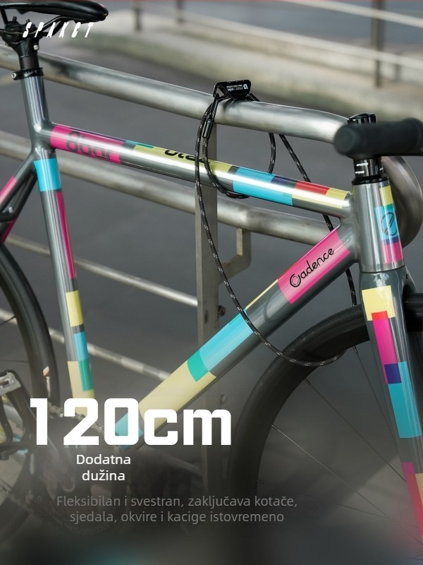 SPAKCT&ULAC Kabl za bicikl s lozinkom, otporan na prerezivanje, ogrebotine, provalu i koroziju, čelični kabel promjera 6 mm, duljina 120 cm, nosivost 162 kg