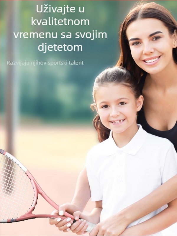 Dječji teniski reket s užetom za samostalni trening odskoka, okvir od aluminijske legure, 95–100 g, s logom
