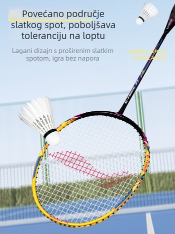 Li-Ning GF77 izuzetno lagana badminton raketa, profesionalne razine dvostruka raketa, izdržljiva 695-22