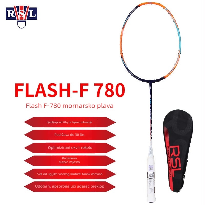 Raketa za badminton Yashi Dragon RD-700/GA-2000/FLASHF-780/HELLX H7/MAGNUM M8 (Okvir od karbonskih vlakana; težina 90-94 g; umjerena tvrdoća; za početnike do naprednih; badminton i tenis)