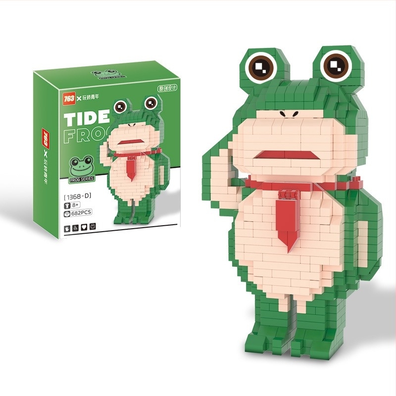 Lego-kompatibilni set blokova s temom Frog, ABS plast, 400–800 komada, 0,5 kg, DIY kompatibilan