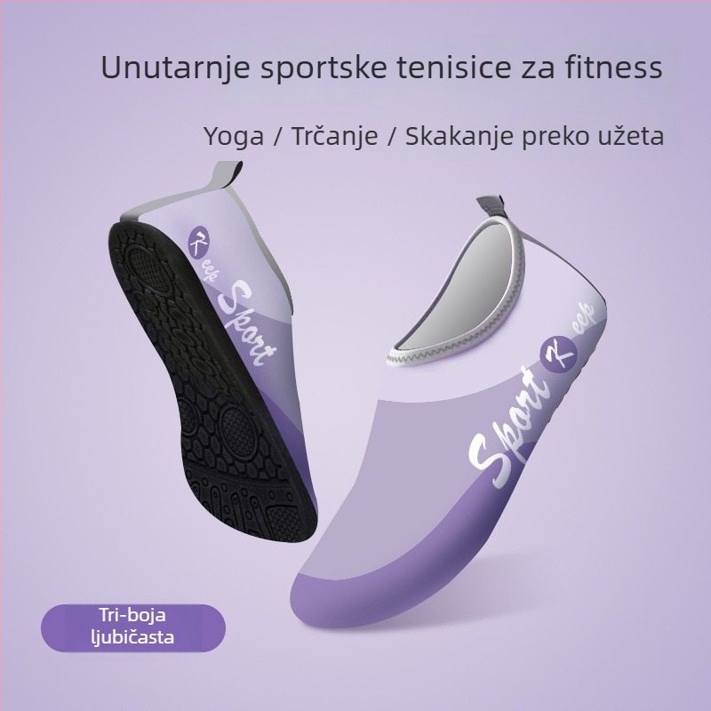 Ženske indoor tenisice za trening — mekani đon, tihe, protuklizne, apsorpcija šokova; materijal đona: prirodni kaučuk