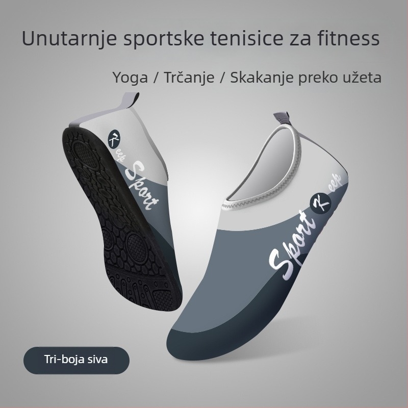 Ženske indoor tenisice za trening — mekani đon, tihe, protuklizne, apsorpcija šokova; materijal đona: prirodni kaučuk