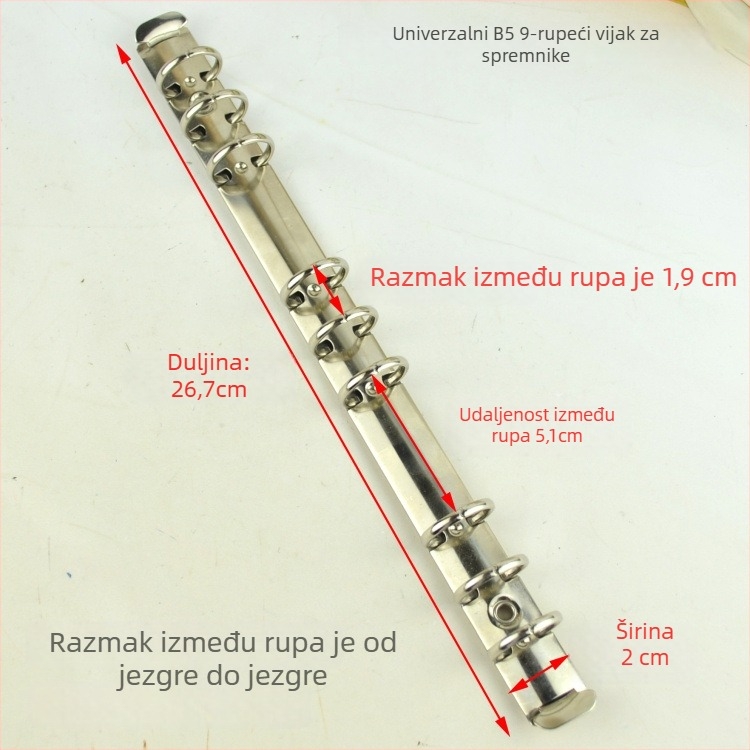 Meiyu Ručni dnevnik – Metalni prstenasti klips za povezivanje, Tip 0, Model 088, Pakiranje na veliko
