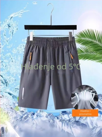 Muške ljetne šorceve od ice silk s elastičnošću – brzo sušeće, prozračne, poliester, rastezljive, ravni kroj