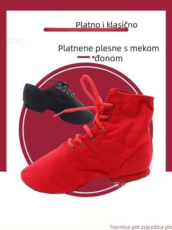Plesne cipele – prozrač­ne, lagane, s vezivanjem, za džez, etnički i kvadratni ples, potplat od velura