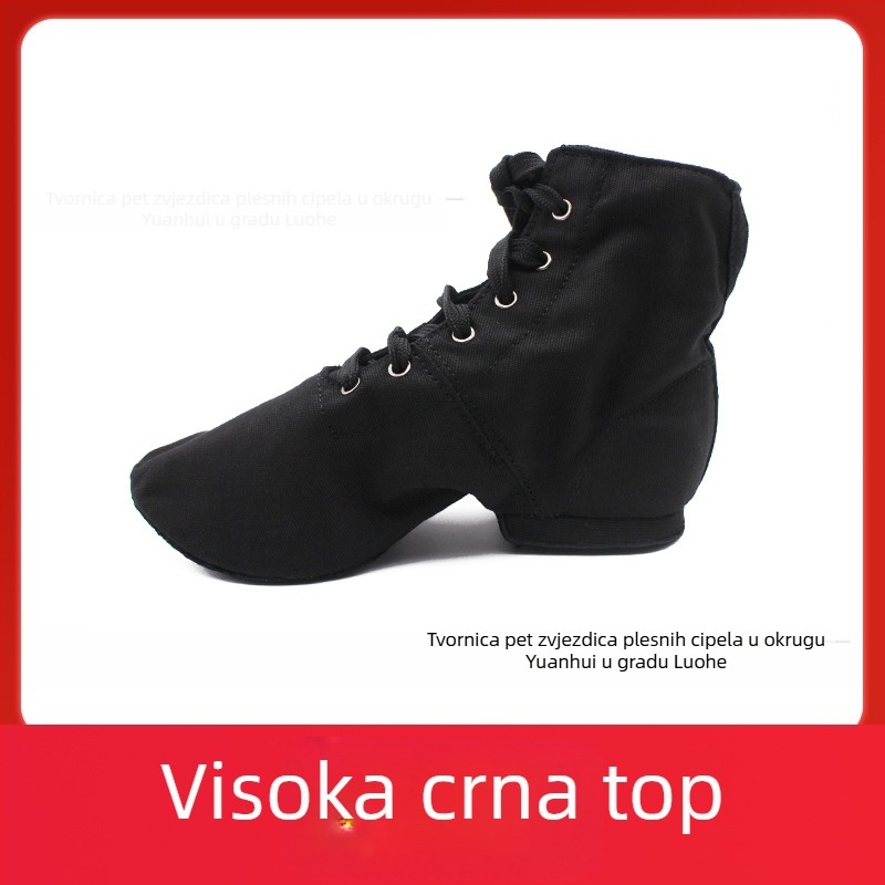 Plesne cipele – prozračne, lagane, s vezivanjem, za džez, etnički i kvadratni ples, potplat od velura