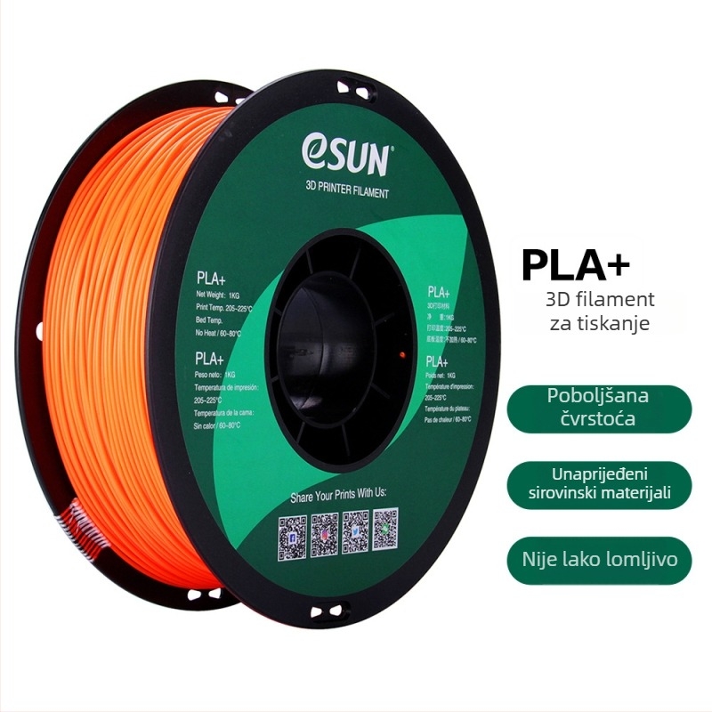 Leji PLA+ filament za 3D ispis, promjer 1,75 mm, točnost 0,1 mm, 1 kg