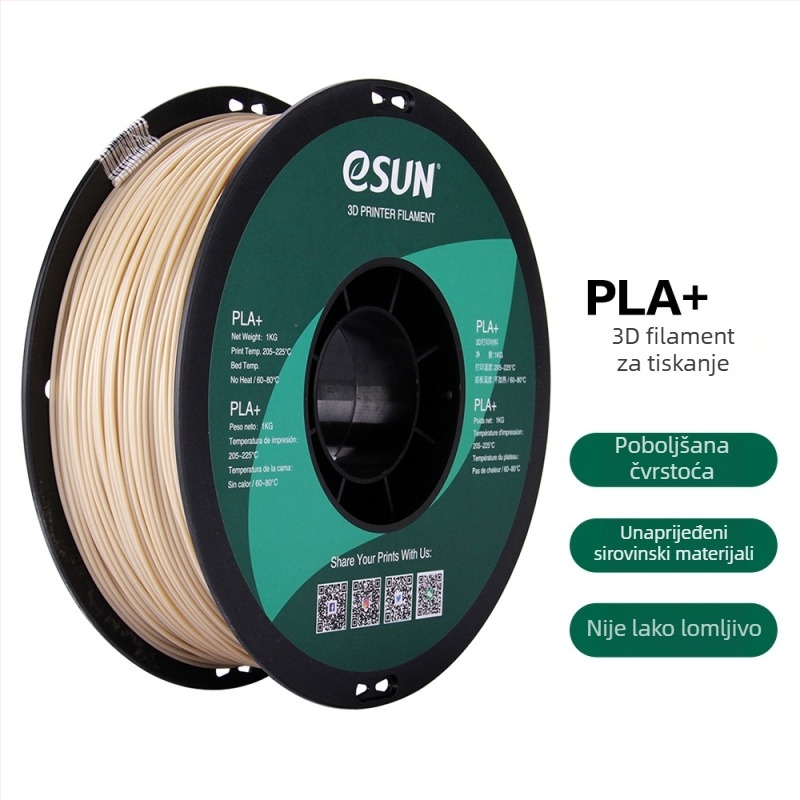 Leji PLA+ filament za 3D ispis, promjer 1,75 mm, točnost 0,1 mm, 1 kg