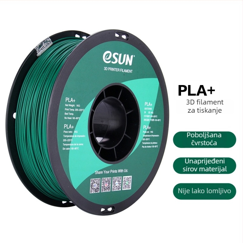 Leji PLA+ filament za 3D ispis, promjer 1,75 mm, točnost 0,1 mm, 1 kg