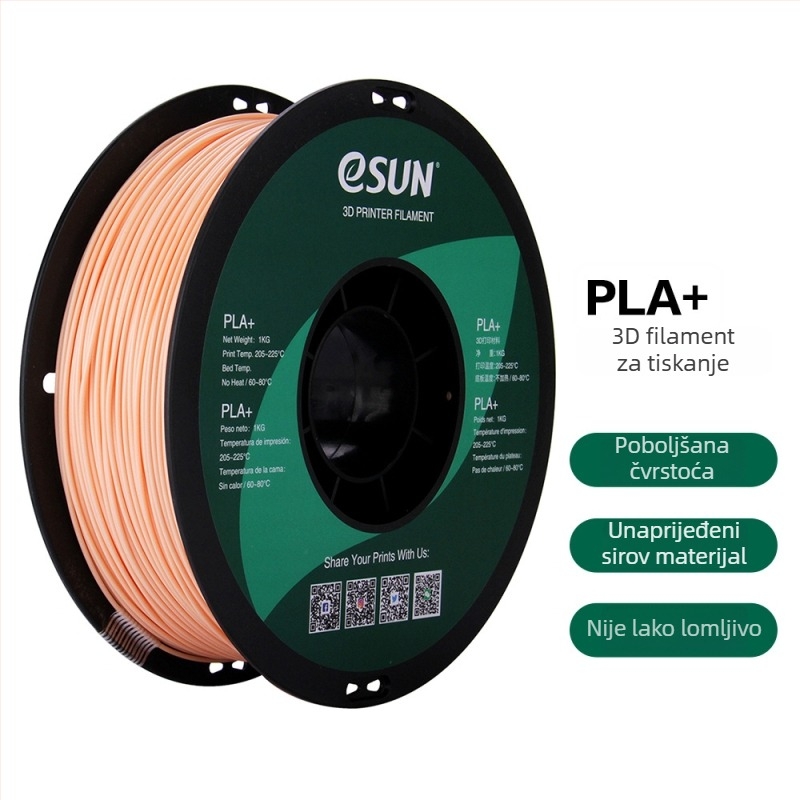 Leji PLA+ filament za 3D ispis, promjer 1,75 mm, točnost 0,1 mm, 1 kg