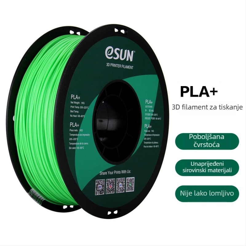 Leji PLA+ filament za 3D ispis, promjer 1,75 mm, točnost 0,1 mm, 1 kg