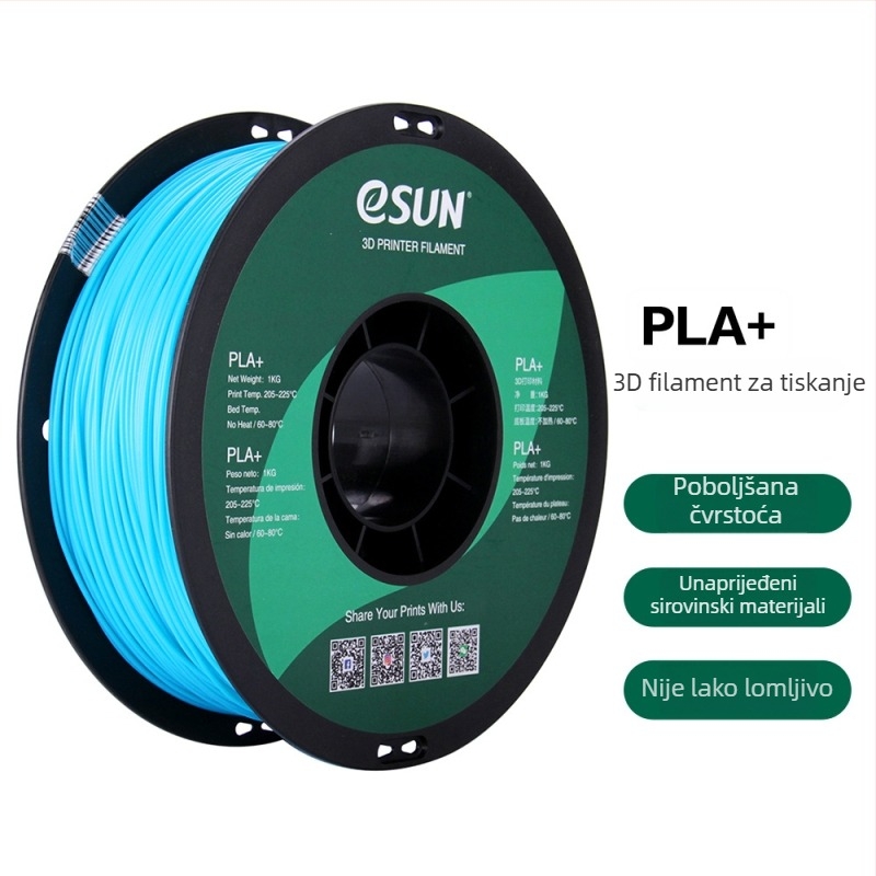 Leji PLA+ filament za 3D ispis, promjer 1,75 mm, točnost 0,1 mm, 1 kg
