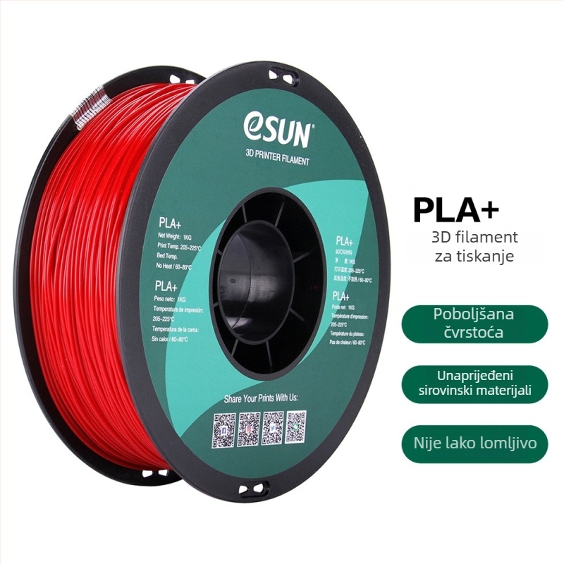 Leji PLA+ filament za 3D ispis, promjer 1,75 mm, točnost 0,1 mm, 1 kg