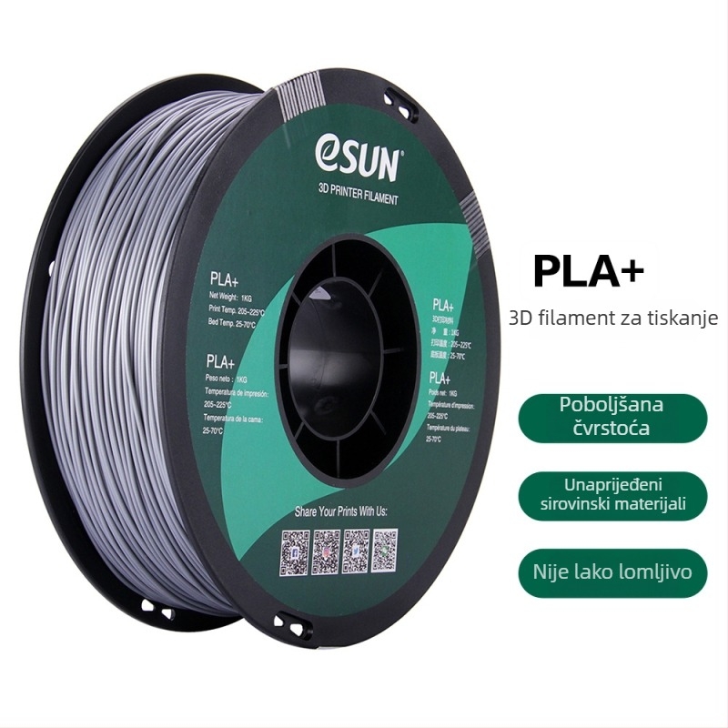 Leji PLA+ filament za 3D ispis, promjer 1,75 mm, točnost 0,1 mm, 1 kg