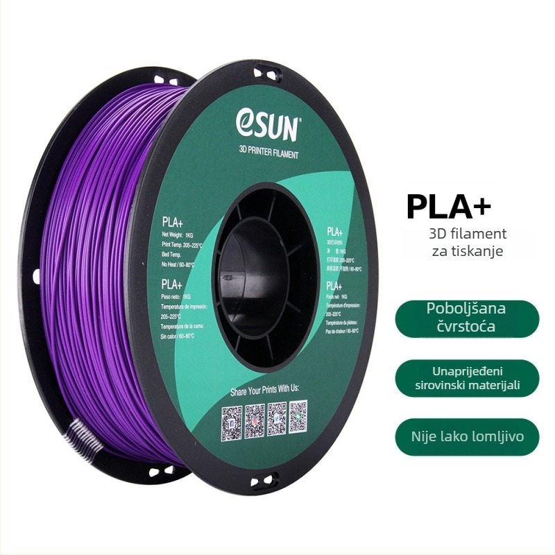 Leji PLA+ filament za 3D ispis, promjer 1,75 mm, točnost 0,1 mm, 1 kg