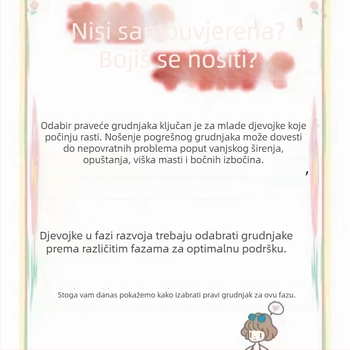 Modal donje rublje za adolescentice, grudnjak s 3/4 košarom, tanak oblikovani čašica od najlona, podstava Modal, fiksne kaiševe, prozračan i udoban