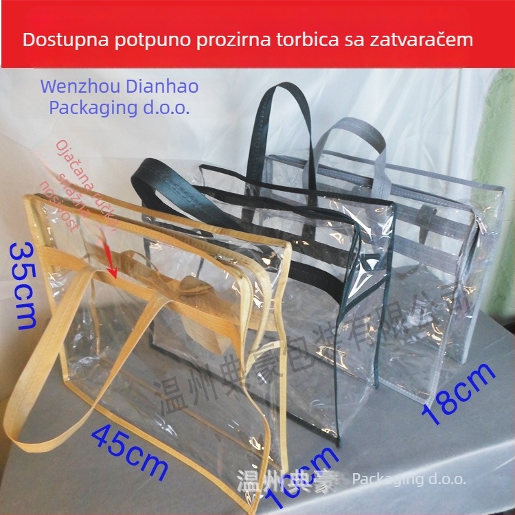 Dianhao četverodijelni prozirni torbice sa zatvaračem za skladištenje, PVC materijal, pogodna za darovno pakiranje, vodootporne i otporno na plijesan