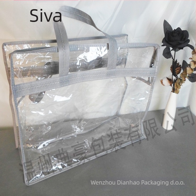 Dianhao četverodijelni prozirni torbice sa zatvaračem za skladištenje, PVC materijal, pogodna za darovno pakiranje, vodootporne i otporno na plijesan