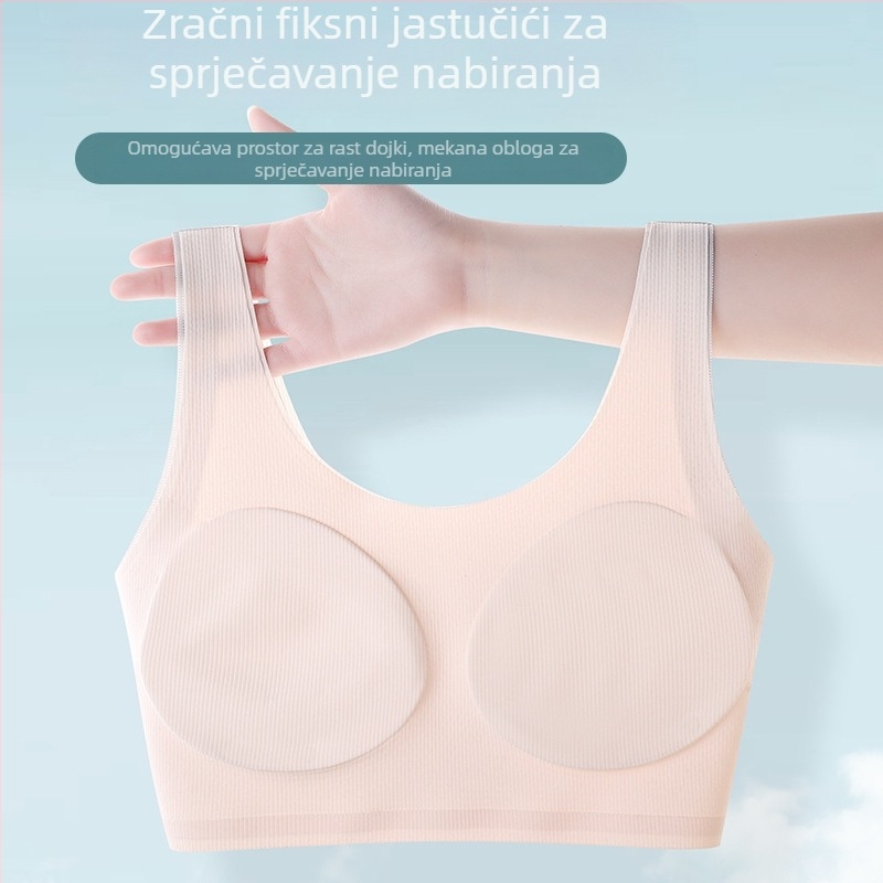 Grudnjak za tinejdžerice, vest-stil, najlon, puna šalica, tanak oblikovan kup, podstava najlon, fiksni dvostruki remeni, prozračan i udoban