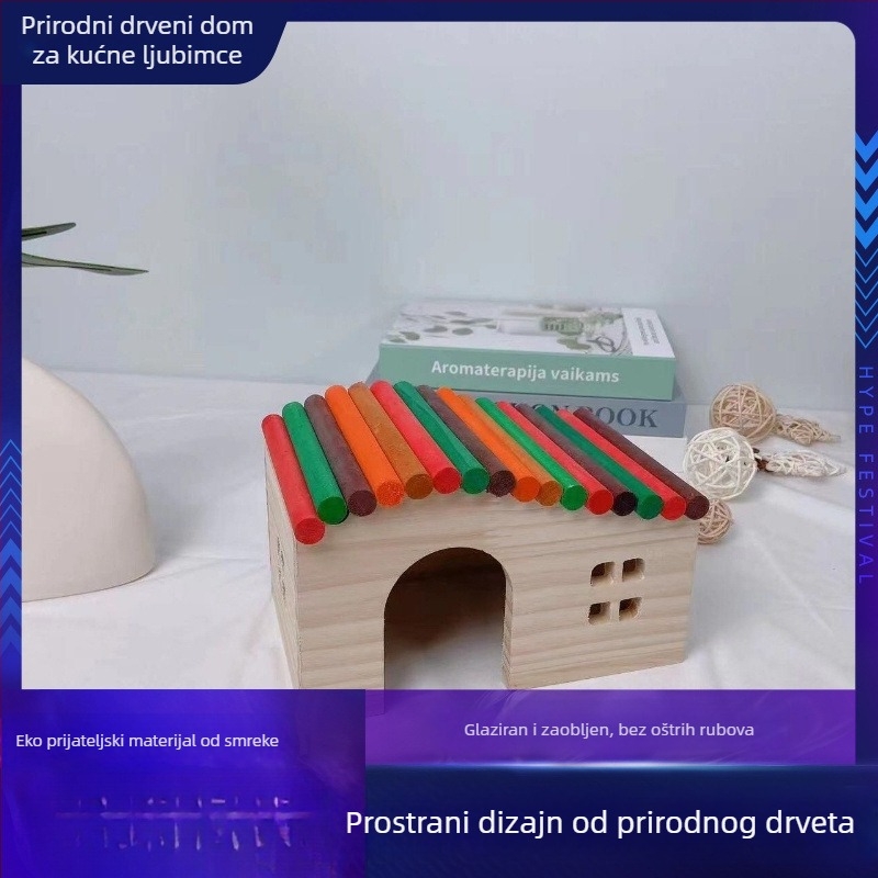 Drvena kućica za hrčka s markom Unique — materijal: Drugi; pogodno za hrčke