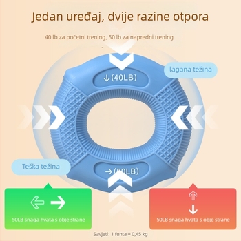 Silikonski prsten za jačanje snage ruke i prstiju — gripper uređaj za trening podlaktice i opuštanje mišića