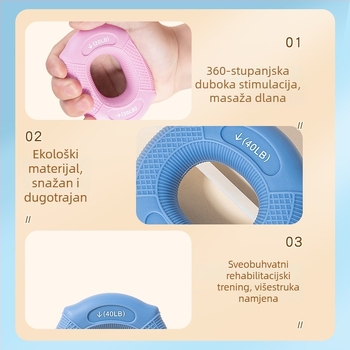 Silikonski prsten za jačanje snage ruke i prstiju — gripper uređaj za trening podlaktice i opuštanje mišića