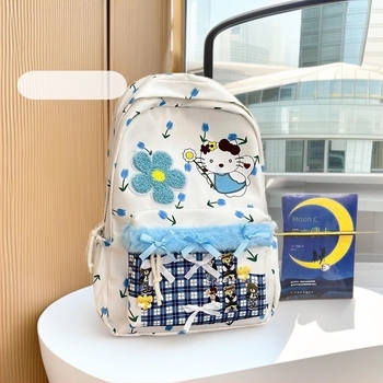 Ženski ruksak od najlona za školu, karikatura uzorak, kapacitet 20–35 L, ultralagan, naramenice s jastučićem zraka
