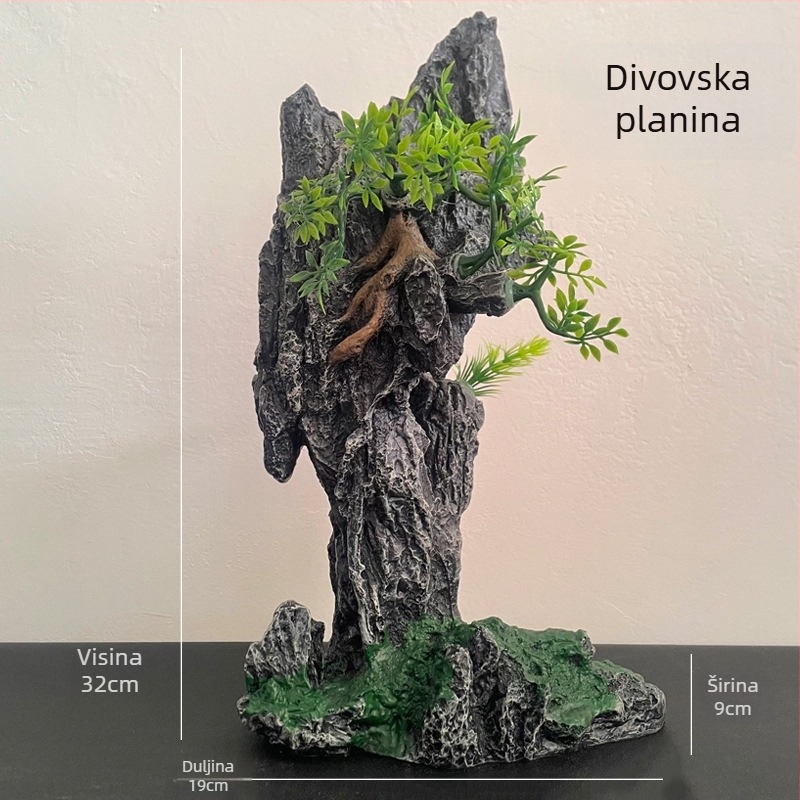 Ukras od smole za akvarij — planinski krajolik od kamena za akvarij ili stolni prikaz • Pakiranje: 15 komada • Materijal: Drugi • Funkcija: Za akvarij ili stolni prikaz • Stil: Novi kineski stil ukrasa