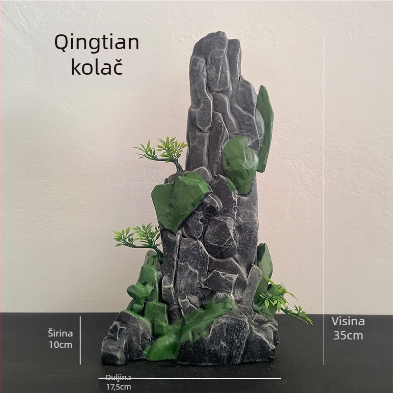 Ukras od smole za akvarij — planinski krajolik od kamena za akvarij ili stolni prikaz • Pakiranje: 15 komada • Materijal: Drugi • Funkcija: Za akvarij ili stolni prikaz • Stil: Novi kineski stil ukrasa