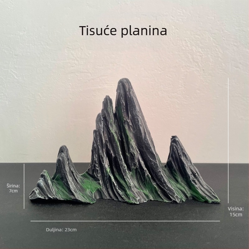 Ukras od smole za akvarij — planinski krajolik od kamena za akvarij ili stolni prikaz • Pakiranje: 15 komada • Materijal: Drugi • Funkcija: Za akvarij ili stolni prikaz • Stil: Novi kineski stil ukrasa