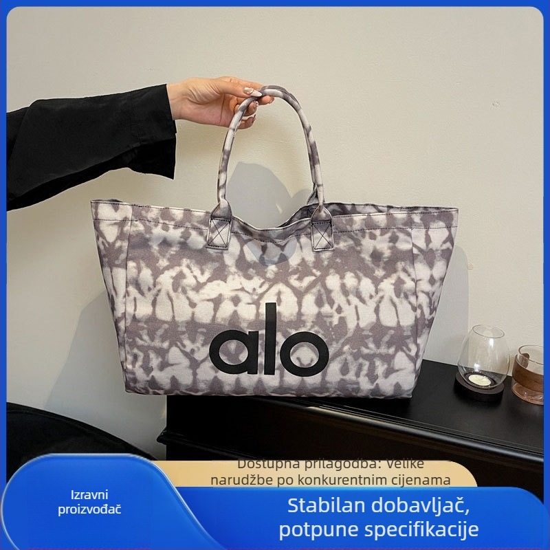 Torba tote za rame s velikim kapacitetom 20–35 L, platno materijal, geometrijski uzorak, unisex, izuzetno lagana