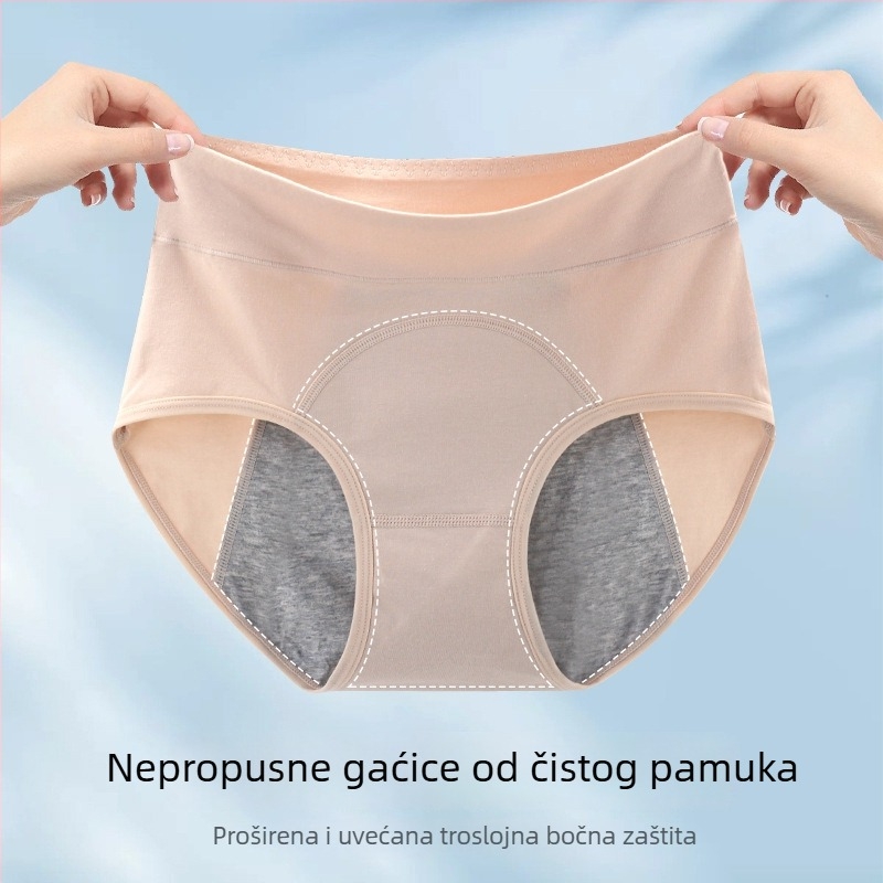 Djevojčice menstrualne gaćice, visoki struk, zaštita od curenja