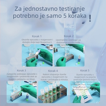 Brzi analizator kvalitete vode – višeparametarski test amonijevog dušika, ukupnog fosfora, rezidualnog klora i sulfida (raspon mjerenja 0,2–10 mol/L; točnost 99,9%; rezolucija 99)