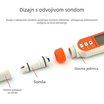 Pen-typ tester kvalitete vode – vodljivost i TDS, prijenosni AR8011 (raspon 0–19.99 mS / 0–199.99 ppm; točnost ±3% F.S ±1 digit; rezolucija 1 μS / 1 ppm / 0.1 °C; napajanje: 4x LR44)