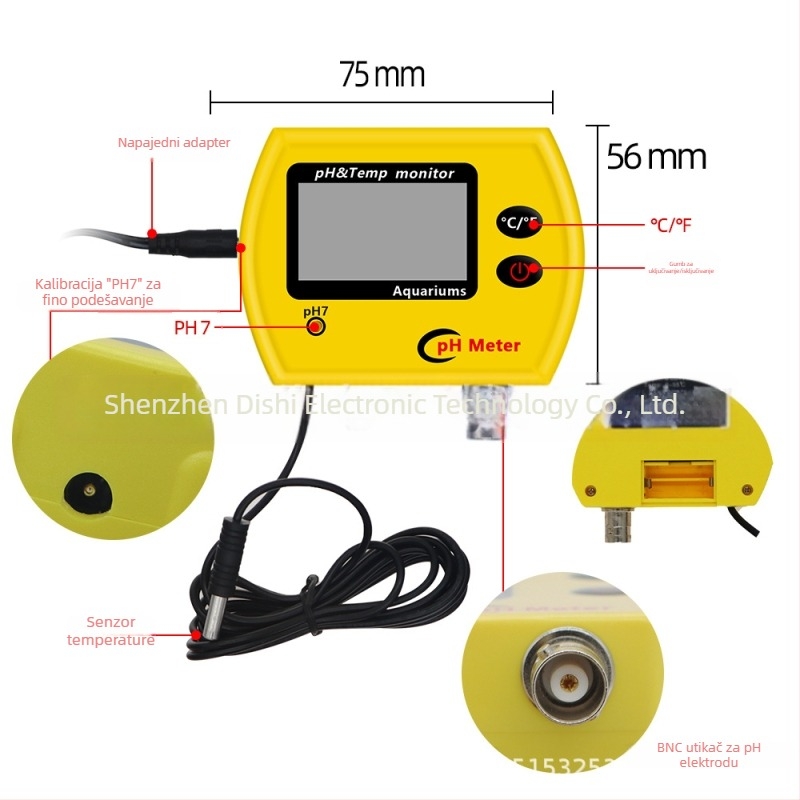 Era PH991 Višenamjenski analizator kvalitete vode – mjerenje pH i temperature, raspon pH 0.00–14.00, točnost 0.01, rezolucija 0.01°C, napajanje DC 6V