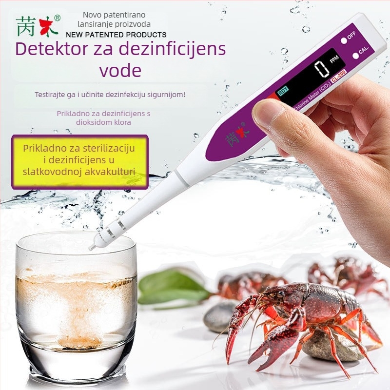 Prijenosni analizator kvalitete vode za klor dioksid CL-200 s kalibratorom doziranja effervescent tableta, raspon mjerenja 0-999 ppm, točnost 1 ppm, napajanje 3.2V