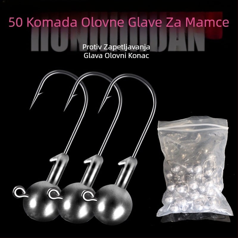 Hongchuan Lead Head Hook za ribolov, kutija 5000 komada, ribolovni udice