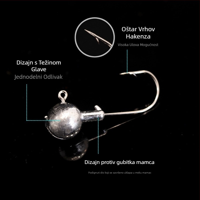 Hongchuan Lead Head Hook za ribolov, kutija 5000 komada, ribolovni udice