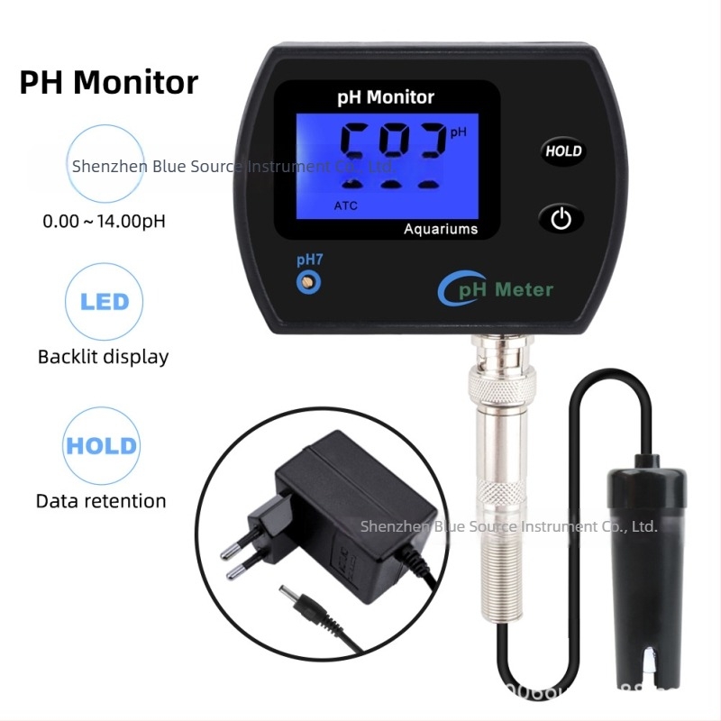 pH mjerač s rasvjetom za kvalitetu vode, brzi analitičar vode za akvarij, raspon 0.00-14.00 pH, točnost 0.1 pH, rezolucija 0.01 pH