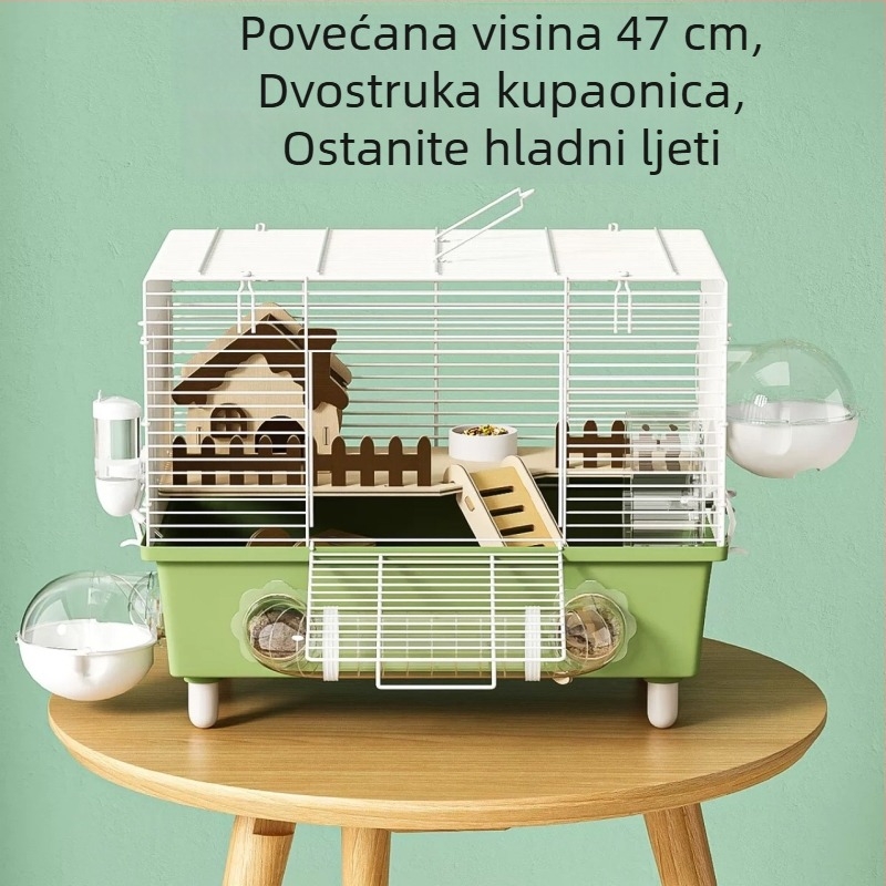 Luksuzni kavez za hamstere – pravokutni oblik, odvojiva, za unutarnju uporabu, moderni stil