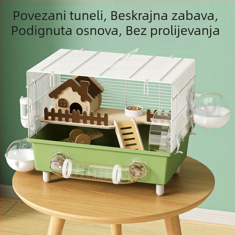 Luksuzni kavez za hamstere – pravokutni oblik, odvojiva, za unutarnju uporabu, moderni stil